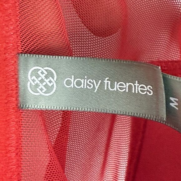 Daisy Fuentes Babydoll Red Chiffon Lace Size M Lingerie Festival Slip Dress Sexy - Picture 15 of 16